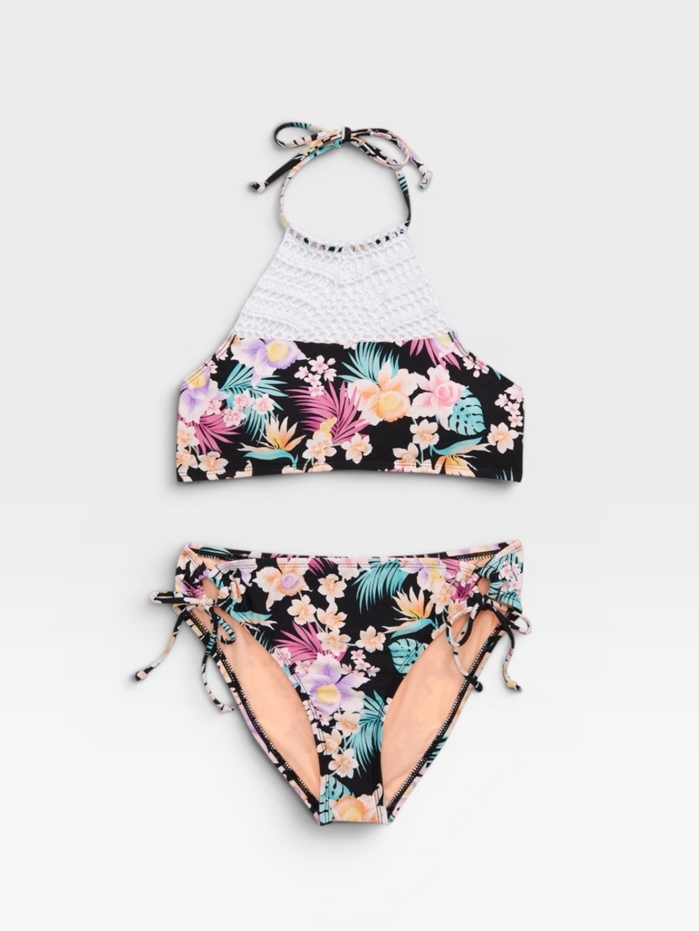 Hobie Crochet Trim Floral 2-Piece Bikini Set